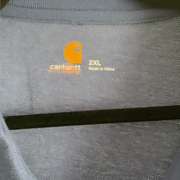 Carhartt Blue Polo Shirt Casual Short Sleeve - Picture 3 of 4